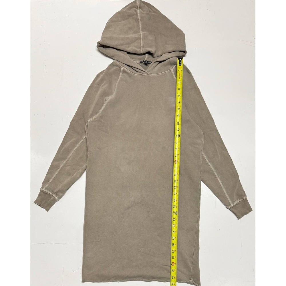 James Perse Los Angeles Taupe French Terry Hooded Sweatshirt Dress Womens Size 0
